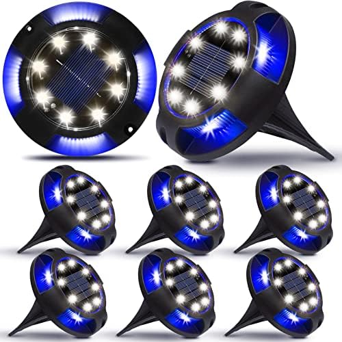 K.E.J. Solar Lights Outdoor Solar Lights for Outside 12 Pack Solar Lights Outdoor Waterproof Solar Garden Lights Landscape Lighting for Patio Pathway Lawn Yard Deck Driveway Walkway