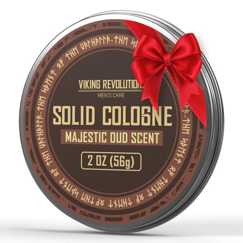 Viking Revolution Majestic Oud Mens Solid Cologne Men 2 Oz - Men Solid Perfume Cologne for Men - Balm Cologne for Mens Cologne Balm Travel Cologne Wax (1 pack, Majestic Oud)