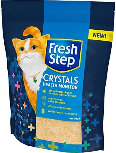 Fresh Step Crystals Health Monitoring Cat Litter, Color-Changing Litter Helps Detect Irregularities in Cat Urine, Controls Odor for 30 Days, 7 lb. Bag