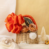 Ribbli Torrid Orange Satin Wired Ribbon 2.5 Inch Orange Christmas Ribbon for Gift Wrapping Wreaths Garland Tree Decoration Crafts Home Decor-Continous 20 Yards