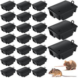 Qualirey Rat Bait Station Traps with Key Rodent Trap Alternative for Eliminating Rats Fast and Keeping Pets and Children Safe Indoor Outdoor, Bait Not Included(24 Packs)