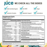 Júce Hydrate Replenishing and Nourishing Superfood Drink - Boost Energy Levels, Detoxify, & Reduce Fatigue - USDA Certified Organic, Plant-Based, Vegan - Gluten-Free, Dairy-Free, Soy-Free - 8.1 Ounce