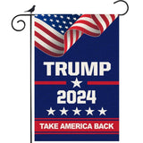 ANOER Donald Trump 2024 Take America Back Decorative Garden Flag Double Sided 12 x 18 Inch Outside Yard Lawn Decor