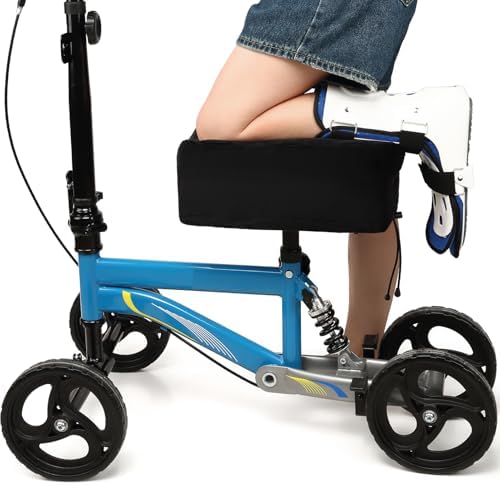 Knee Scooter Cushion 2" thick Memory Foam Knee Scooter Pad for Comfort w/Removable Cover Walker/Roller Accessories fits Most Models (Black)
