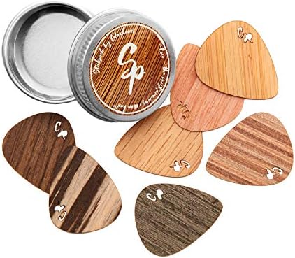 Stickpick | Set of 7 flexible guitar picks made of real wood | For electric, acoustic and bass guitars in various strengths | In aluminum can | Sustainably manufactured | Made in Germany