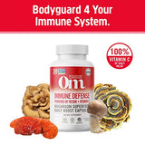 Om Mushroom Superfood Immune Defense Mushroom Capsules Superfood Supplement, 90 Count, 30 Days, Mushroom Blend, Reishi, Turkey Tail, Maitake, Agaricus Blazei, Vitamin C, Vegan