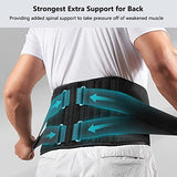 FREETOO Air Mesh Back Brace for Men Women Lower Back Pain Relief with 7 Stays, Adjustable Back Support Belt for Work, Anti-skid Lumbar Support for Sciatica Scoliosis (XXL(waist:53''-67''), Black)