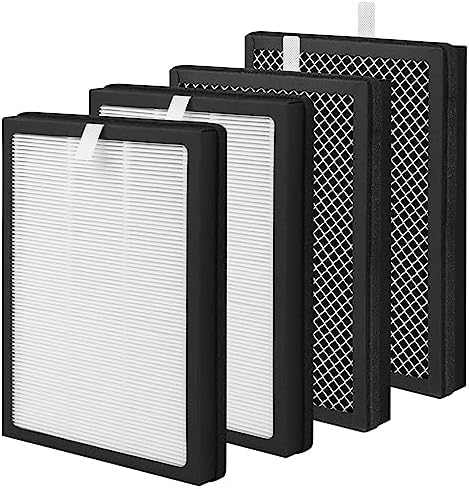 4-Pack CAP-500 True HEPA Replacement Filter Compatible with Cuisinart CAP-500FPK Purifier, 3-in-1 Filtration