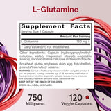 Jarrow Formulas L-Glutamine - 120 Veggie Capsules - Dietary Supplement Supports Muscle Tissue & Immune Function - 100% L-Glutamine - 120 Servings