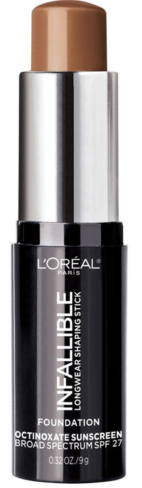 L'Oreal Paris Makeup Infallible Longwear Shaping Stick Foundation, 411 Chestnut, 1 Tube, 0.32 Ounce