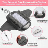 Efforest Shower Foot Scrubber Mat with Pumice Stone - Cleans, Smooths & Removes Dead Skin on Foot Without Bending, Foot Callus Remover with Non-Slip Suction Cups, Foot Scraper for Shower & Bathtub