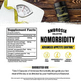 Ambrosia Nomorbidity Advanced Appetite Control & Hunger Management Formula | Appetite Suppressant & Mood Support with KSM-66 Ashwagandha, Garcitrin, and Thinogen