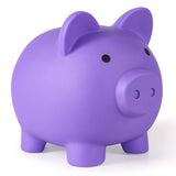 PJDRLLC Piggy Bank, Unbreakable Plastic Money Bank, Coin Bank for Girls and Boys, Medium Size Piggy Banks, Practical Gifts for Birthday, Easter, Christmas (Purple)