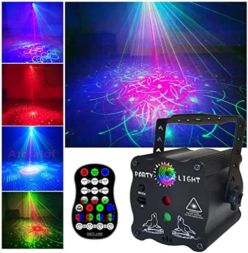 Laser Lights for Party - Laser Light Show Projector for Christmas Halloween, Disco Ball DJ Lights, Sound Activated Strobe Light Background Party Light Decor Glow Party Supplies