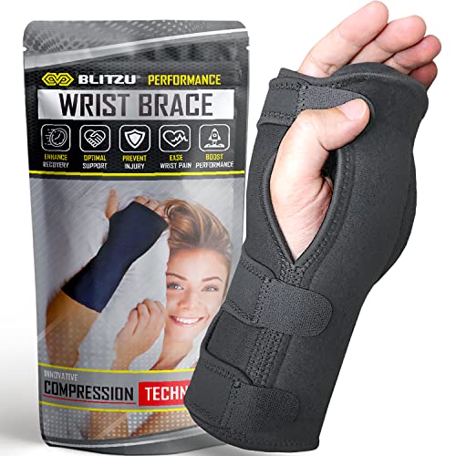 Carpal Tunnel Wrist Brace Night Support with Splint Stabilizer & Palm Cushion, Adjustable and Fits Both Hands, Helps Relieve Tendinitis Arthritis Pain when Sleep, Reduces Recovery Time for Men Women