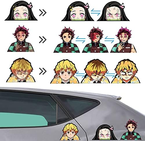 3D Anime Stickers Car Stickers Waterproof Car Decals Japanese Manga Motion Sticker for Automotive Computer Laptop Skateboard Wall Decor Cool Stickers Kids Anime Gifts