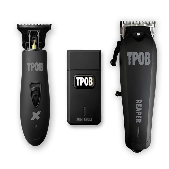 TPOB Slime 2 Professional Hair Clippers Collection (Slime Set) Includes Clipper/Trimmer/Foil Shaver & 4 Black Guide Combs