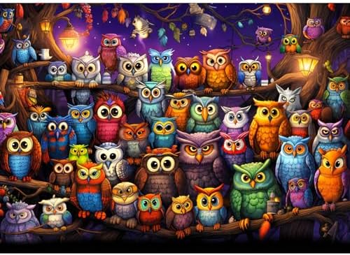 Owl Family Puzzle for Adults 1000 Pieces, Jigsaw Puzzles for Adults 1000 Piece, Puzzle for Adults, Adults Challenging Game Toys, Impossible Puzzle, Family Decoration Puzzle
