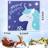 Christmas Advent Calendar 2024 for Girls Boys with 24 Days Unique Gift Countdown Calendar Blind Box Blue UnicornTheme DIY Creative Charm Pendant Bracelet Necklace Daughter Granddaughter niece