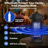 Bug Zapper Outdoor, Mosquito Trap for Indoors with Powerful 20W Bulb, Waterproof Fly Zapper, Electric Mosquito Killer for Home, Backyard, Patio (20, Volts)