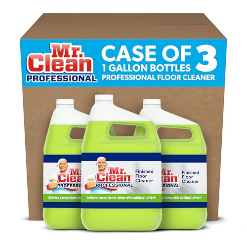 Mr. Clean Professional Bulk Liquid Concentrate Finished Floor Cleaner for Hardwood, Tile or Terrazo Floors, Commercial Use, 1 Gallon (Case of 3)