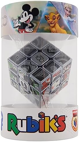 Rubik’s Cube, Disney 100th Anniversary Metallic Platinum 3x3 Cube, Fidget Toys Adults, Mickey Mouse Toys, Disney Toys for Adults & Kids Ages 8+