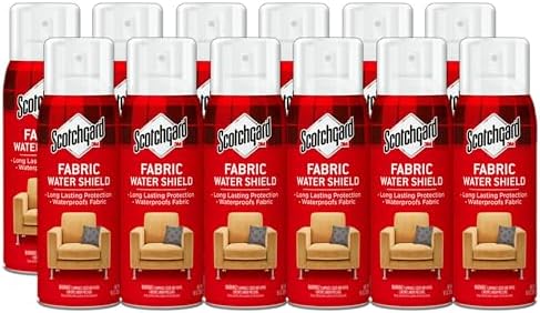 Scotchgard Fabric Water Shield, 120 Ounces (Twelve, 10 Oz Cans), Repels Water, Ideal for Couches, Pillows, Furniture, Shoes and More, Long Lasting Protection
