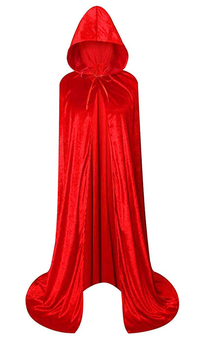 LHJ Unisex Hooded Halloween Christmas Cloak Costumes Party Cape Red