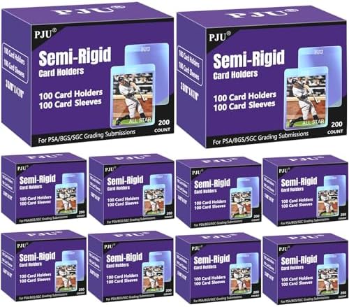 1000ct Semi Rigid Card Holders & 1000ct Card Sleeves for PSA, SGC, BGS, CSG Graded Card Submissions, Semi Rigid Card Sleeves, Baseball Card Protectors, PSA Graded Card Sleeves for Trading Card