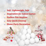 climafusion 50 Pack Indoor Snowball Fight Set, Parent-Child Interaction Snowball Fights, 3 Inch Christmas Winter Holiday Realistic Fake Snow Toys for Indoor and Outdoor Snow Fight or Toss Game