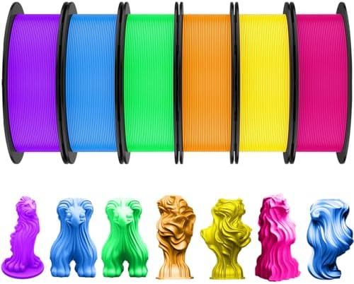 Pangda 3D Printer Filament Bundle 1.75mm Multicolor Matte or Silk PLA Filament 3D Printing Material for Halloween Thanksgiving Day Christmas Easter Holiday Crafting Decorations(1.5 kg,Rainbow Color)