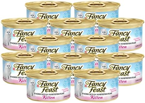 Fancy Feast Tender Feast Wet Kitten Food (Ocean Whitefish, 3 Ounce, Pack of 12)