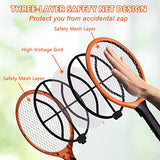 LUOJIBIE Electric Fly Swatter, Bug Zapper Racket Rechargeable Mosquito Zapper Handheld Fly Zapper with Hanging Ring for Home Indoor Outdoor, Large Size-2 Pack