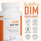 DIM Supplement 200mg | Estrogen Balance for Men and Women | Menopause, PCOS, Hormonal Acne Support & Antioxidant Support for Women | Boosted with Natural Metabolites | Manufactured in the USA | 60 Ct.