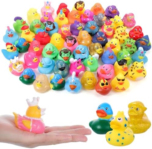 30 Pcs Rubber Ducks Assorted Plastic Rubber Ducks for Cruise Ducks Ducking Bath Toys Ducks Party Favors Beach Pool Activity Cruise Ships Hiding for Kids Teens
