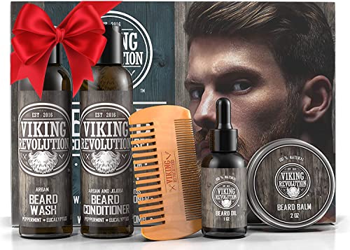 Ultimate Beard Care Conditioner Kit - Beard Grooming Kit for Men Softens, Smoothes and Soothes Beard Itch- Contains Beard Wash & Conditioner, Beard Oil, Beard Balm and Beard Comb- Classic Set