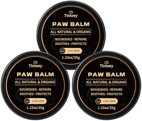All-Natural Lick Safe Dog Paw Balm for Dogs & Cats | 3 Pack Dog Nose Balm for Dry Nose | Snout Soother for Dogs | Dry Cracked Dog Nose Moisturizer | Dog Nose Butter Dogs Need (1.23oz *3)