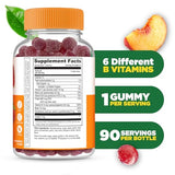 Lifeable Vitamin B Complex Gummies for Adults | with Vitamin C | Great Tasting Vitamin B Gummies | for Energy and Nerve System | Vegan B Complex Vitamins for Women, Men | 90 Gummies