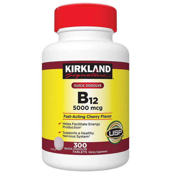 Kir-kland Vitamin B12 Supplement, Cherry Flavor, 300 Tablets. Provides The Body with The Energy it Needs.(1 Pack)