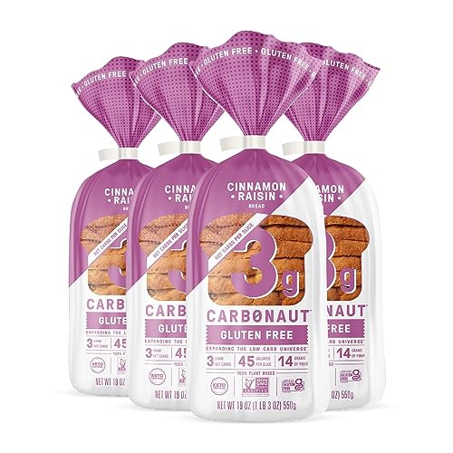 Carbonaut Gluten Free Bread, Low Carb Bread, Keto Bread, Keto-Certified Food, Snack, Meals, Non-GMO, Vegan (Gluten Free Low Carb Seeded, Pack of 4) - Sans Gluten