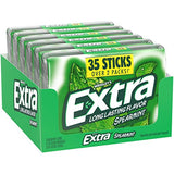 EXTRA Gum Spearmint Sugar Free Chewing Gum Mega Pack, 35 Stick (Pack of 6)