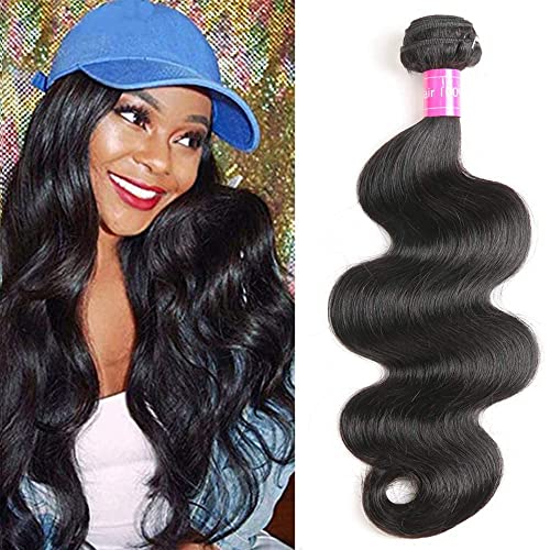 Brazilian Body Wave Human Hair 1 Bundle 100 Gram 100% Unprocessed Brazilian Virgin Body Wave Hair Natural Brazilian Virgin Hair Weft (Natural Black Color, 22 Inch)