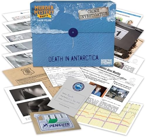 Murder Mystery Party, Death in Antarctica, Case File Game for 1+ Players, Ages 14 and Up
