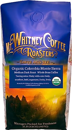Mt. Whitney Colombia Monte Sierra Organic Low Acid Coffee (Whole Bean, 2 Lb)