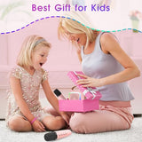 Mini Karaoke Machine for Kids, Portable Bluetooth Speaker with 2 Wireless Microphones, Toys Gifts for Girls Ages 4, 5, 6, 7, 8, 9, 10, 11, 12+ Year Old Birthday Gift Parties Christmas (Pink 2 Mics)