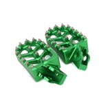 AnXin Dirt Bike Foot Pegs Wider Footpegs Foot Pedals Rests CNC for KX65 00-23 KX85 01-23 KLX 140 KLX140 08-23 KX100 98-21 KX112 22-23 KX80 Pit Bike Motorcycle Green