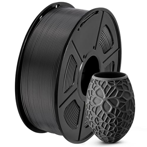 SUNLU PLA 3D Printer Filament PLA Filament 1.75mm, Neatly Wound PLA 3D Printing Filament 1.75mm, Dimensional Accuracy +/- 0.02 mm, Fit Most FDM 3D Printers, 1kg Spool (2.2lbs), PLA Black