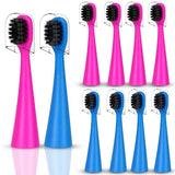 FAMELEC 10Pcs for Burst Kids Replacement Heads, Perfect Fit for Burst Toothbrush Heads Kids, Ultra Soft Bristles for Deep Clean, Perfect for Burst Kids Toothbrush Heads (Pink and Blue)