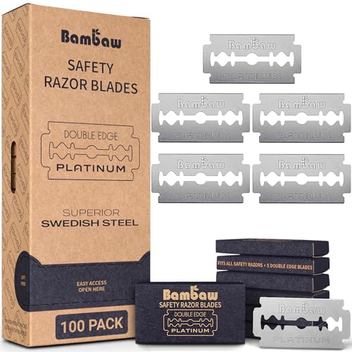 Safety Razor Blades | Swedish Steel Replacement Razor Blades | 100 Pack - 18 to 24 months supply | Bambaw