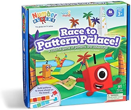 hand2mind Numberblocks Race to Pattern Palace! Board Game, Educational Board Games, Numbers for Toddlers, Math Toys for Kids 3-5, Preschool Learning Activities, Birthday Gifts for Kids